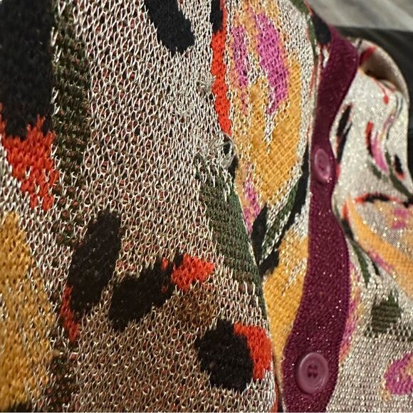 MISSONI Cardigan Women Size Medium Wool Blend Floral Boho Office - Picture 7 of 10